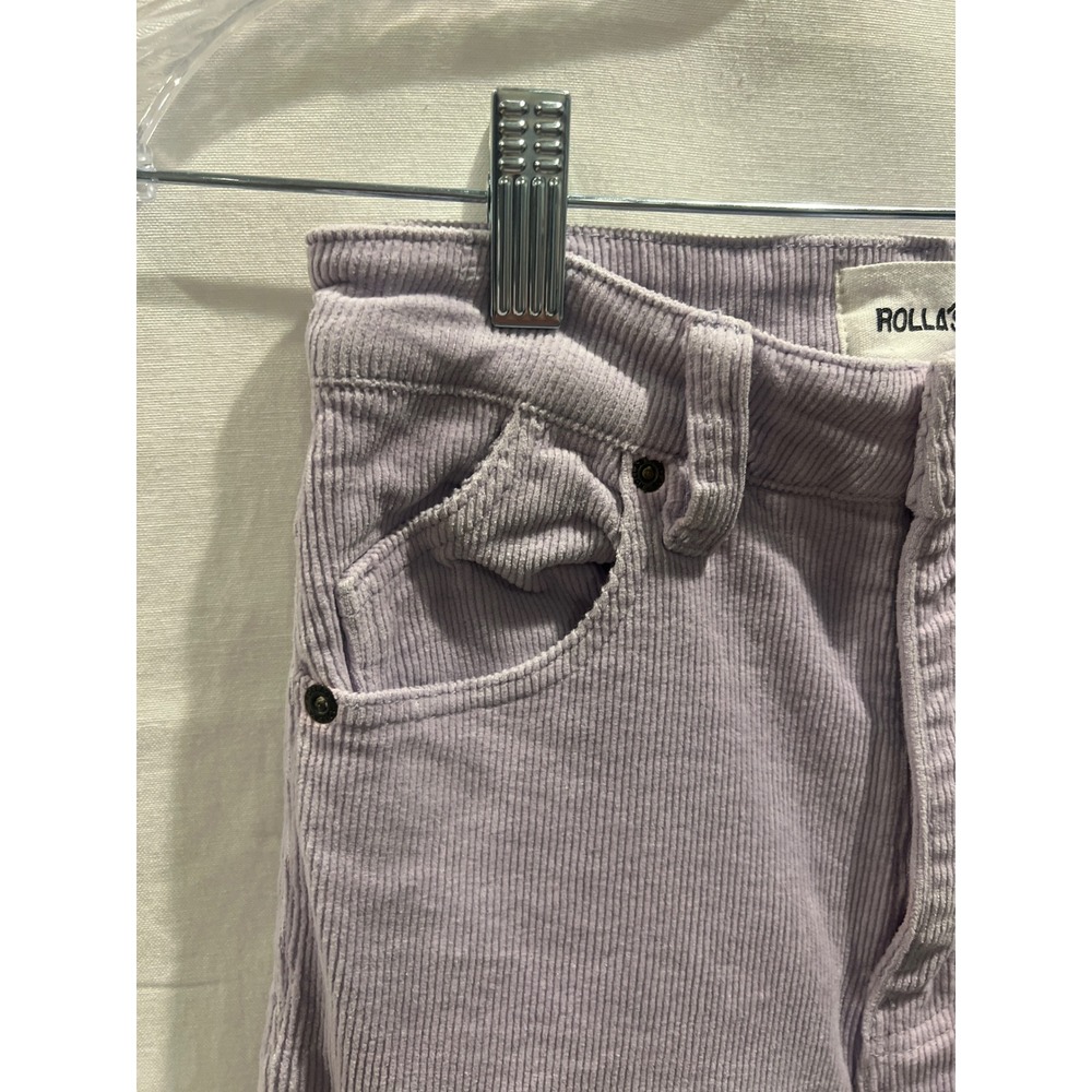 Rollas Eastcoast Flare Corduroy High Rise Pants Lavender Purple 24 14318 - Picture 2 of 8